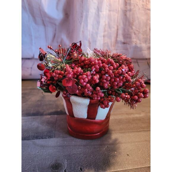 Stocking boot floral Mistletoe bell ornament center piece xmas decor - Picture 6 of 7